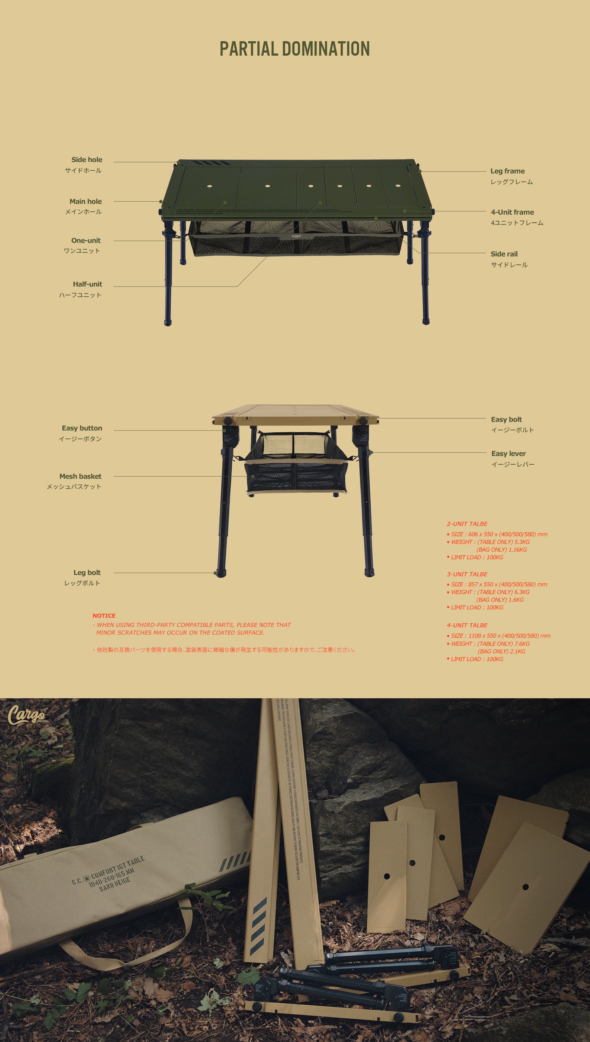 COMFORT MODULE TABLE 4UNIT – Black Label